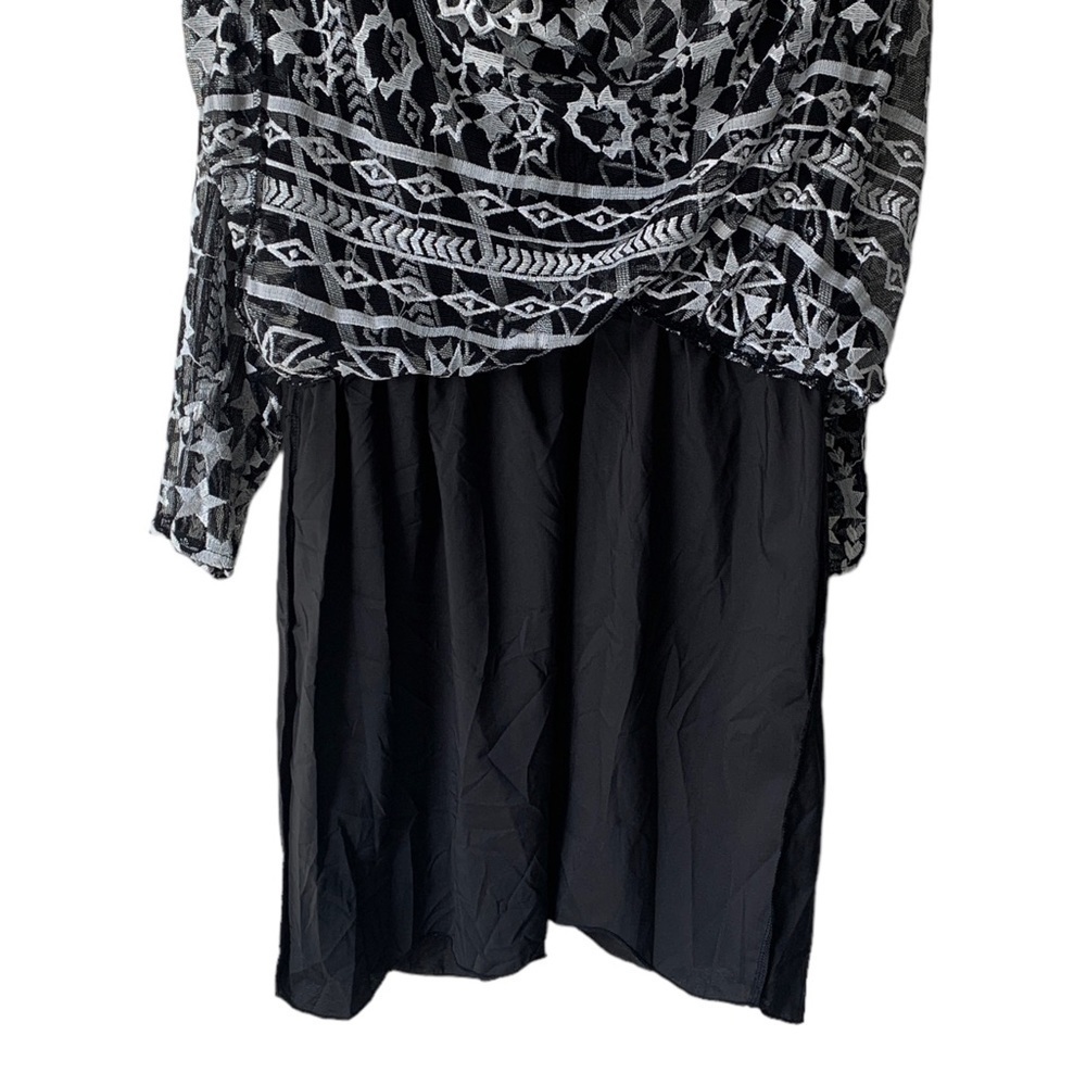 JEN'S Pirate Booty Fortune Mini Dress Black White Lace Sheer Embroidered Size M - Picture 10 of 12